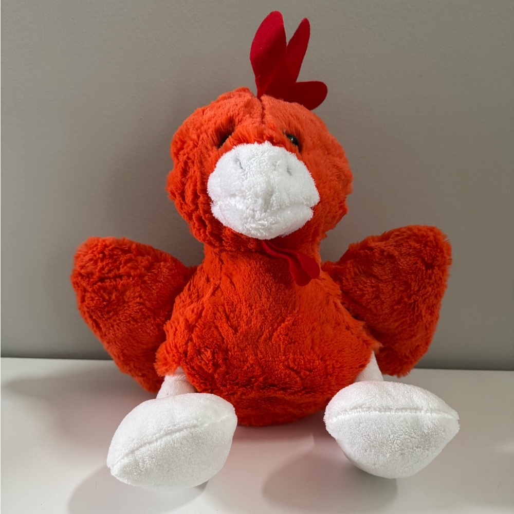 CALPLUSH Cuddly Orange Rooster Stuffed Plush Animal